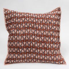 Blossom Floral Block Print Orange Euro Sham