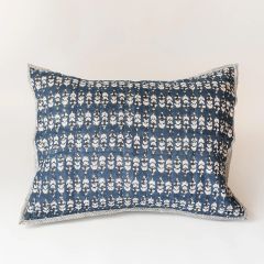 Blossom Floral Block Print King Blue Sham Set of 2