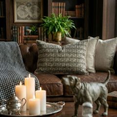 Blossom Floral Block Print Standard Green Sham