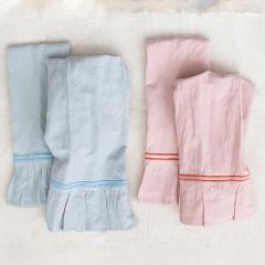 Blue and Pink Cotton Tea Towel Set of 2