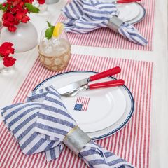 Blue and White Bistro Stripe Napkin Set of 4