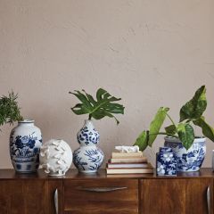 Blue And White Stoneware Botanical Collection
