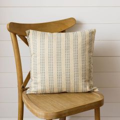 Blue Block Print Cotton Throw Pillow