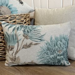 Blue Botanical Lumbar Pillow
