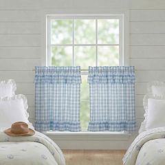 Blue Buffalo Check Ruffled Tier Set of 2