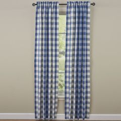 Blue Check Window Panel Set of 2