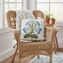 Blue Floral Motif Hook Pillow