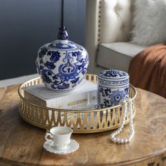 Blue Floral Tea Canister and Ginger Jar