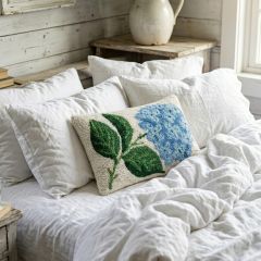 Blue Garden Hydrangea Hook Pillow