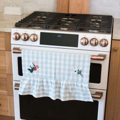 Blue Gingham Ruffled Dish Towel