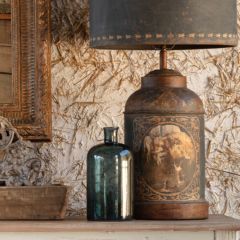 Blue Green Glass Tonic Bottle