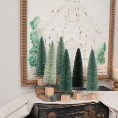 Blue Hues 12 Inch Bottlebrush Tree Boxed Set of 6