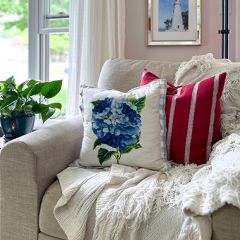 Blue Hydrangeas Reversible Accent Pillow