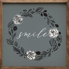 Blue Print Smile Wreath Wall Sign