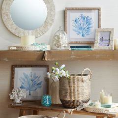 Blue Watercolor Coral Framed Wall Art Set of 2