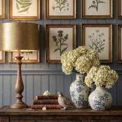 Blueberry Bloom Round Ceramic Vase