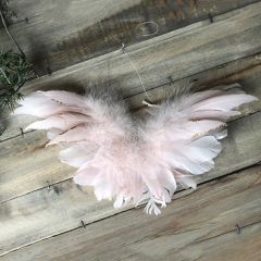 Blush Feathered Angel Wing Ornaments