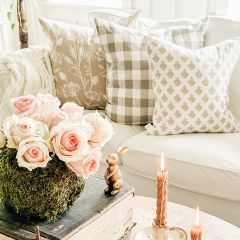 Blush Mini Damask Pattern Pillow Cover