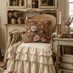 Blushing Bird Floral Accent Pillow