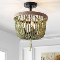 Boho Beaded Flush Mount Ceiling Light