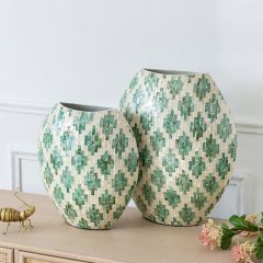 Boho Chic Diamond Pattern Vase
