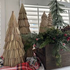 Boho Chic Festive Farmhouse Woven Grass Tree