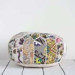 Boho Chic Kantha Pouf