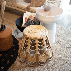 Boho Chic Tapered Rattan Stool