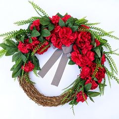 Bold Red Carnation Wreath