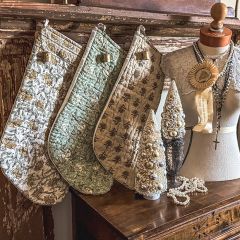 Botanical Block Print Stockings Set of 3