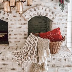 Botanical Block Print Throw Blanket