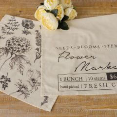 Botanical Flower Market Cotton Tea Towels Set of 2