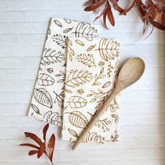 Botanical Leaf Fall Dish Towel Set of 2
