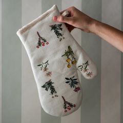 Botanical Print Cotton Oven Mitt