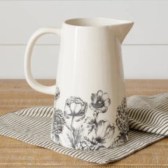 Botanical Print Pitcher Vase