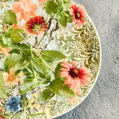 Botanical Stoneware Serving Platter