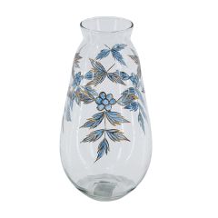 Botanical Tall Clear Glass Vase