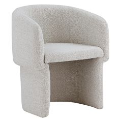 Boucle Upholstered Rounded Chair