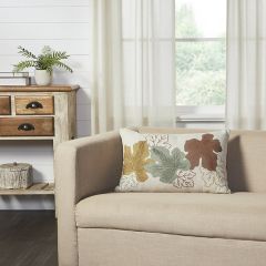 Bountiful Leaves Embroidered Accent Pillow