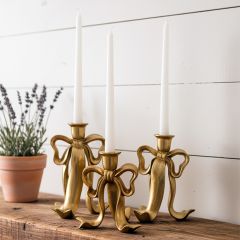 Bow Candlesticks Set of 3