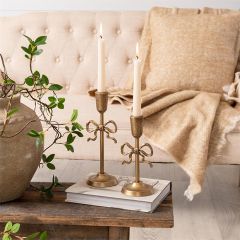 Bow Taper Candle Holder Set of 2