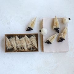 Boxed Set of 6 Clip On Bottlebrush Tree Ornaments