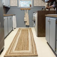 Braided Border Jute Area Rug