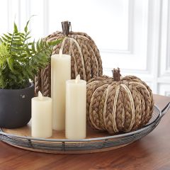 Braided Corn Husk Pumpkin