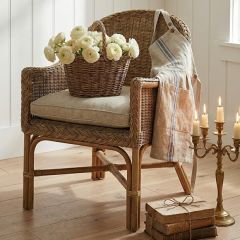 Braided Edge Rattan Accent Chair