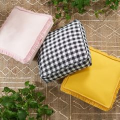 Braided Fringe Edge Floor Cushion