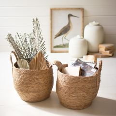 Braided Handle Saddle Baskets