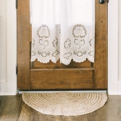 Braided Jute Half Circle Accent Rug