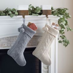 Braided Knit Stocking Set of 2
