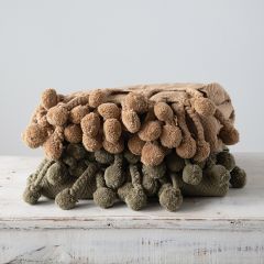 Braided Pom Tassel Throw Blanket